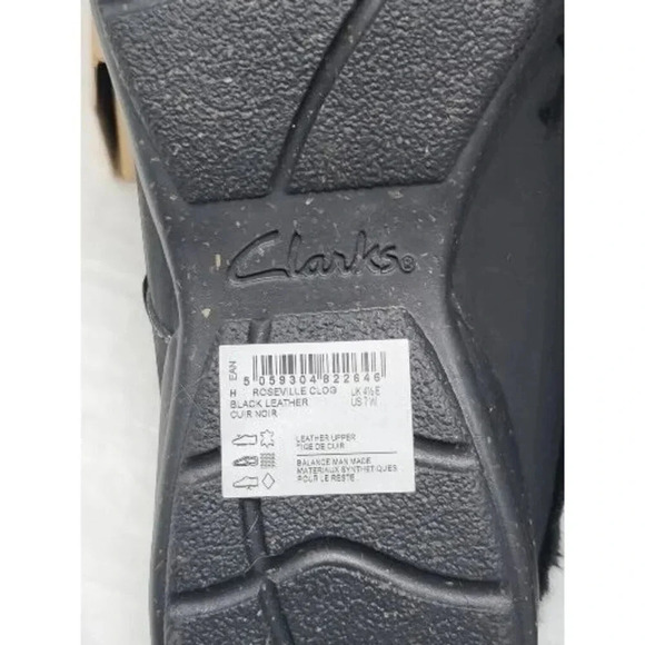 Clarks Roseville Clog Black Faux-Fur size 7 W - Picture 7 of 10